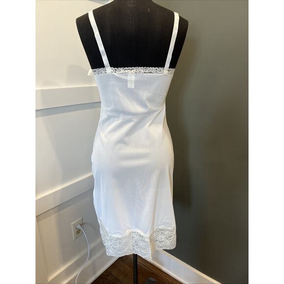 NWT Vntg 1960s Full Slip Aristocraft 34 Lac Bust Nightgown, Lingerie Adj. Strap - Picture 6 of 9